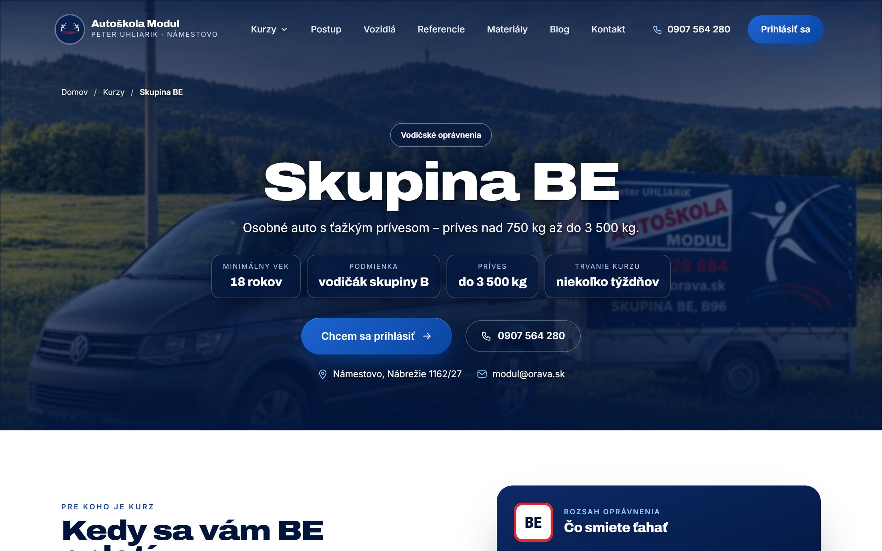 Autoškola Modul — Skupina BE