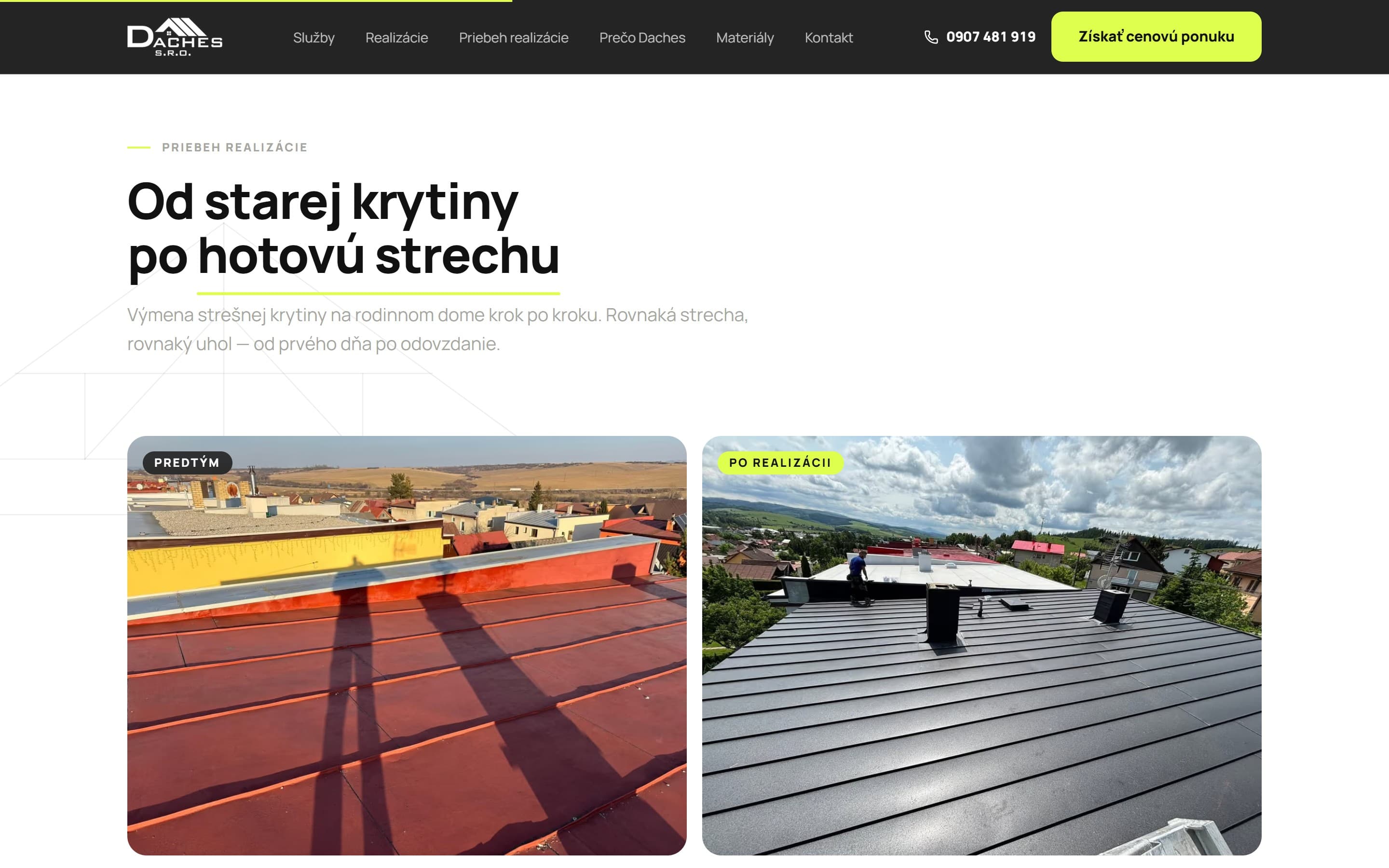 Daches — Od starej krytiny po hotovú strechu