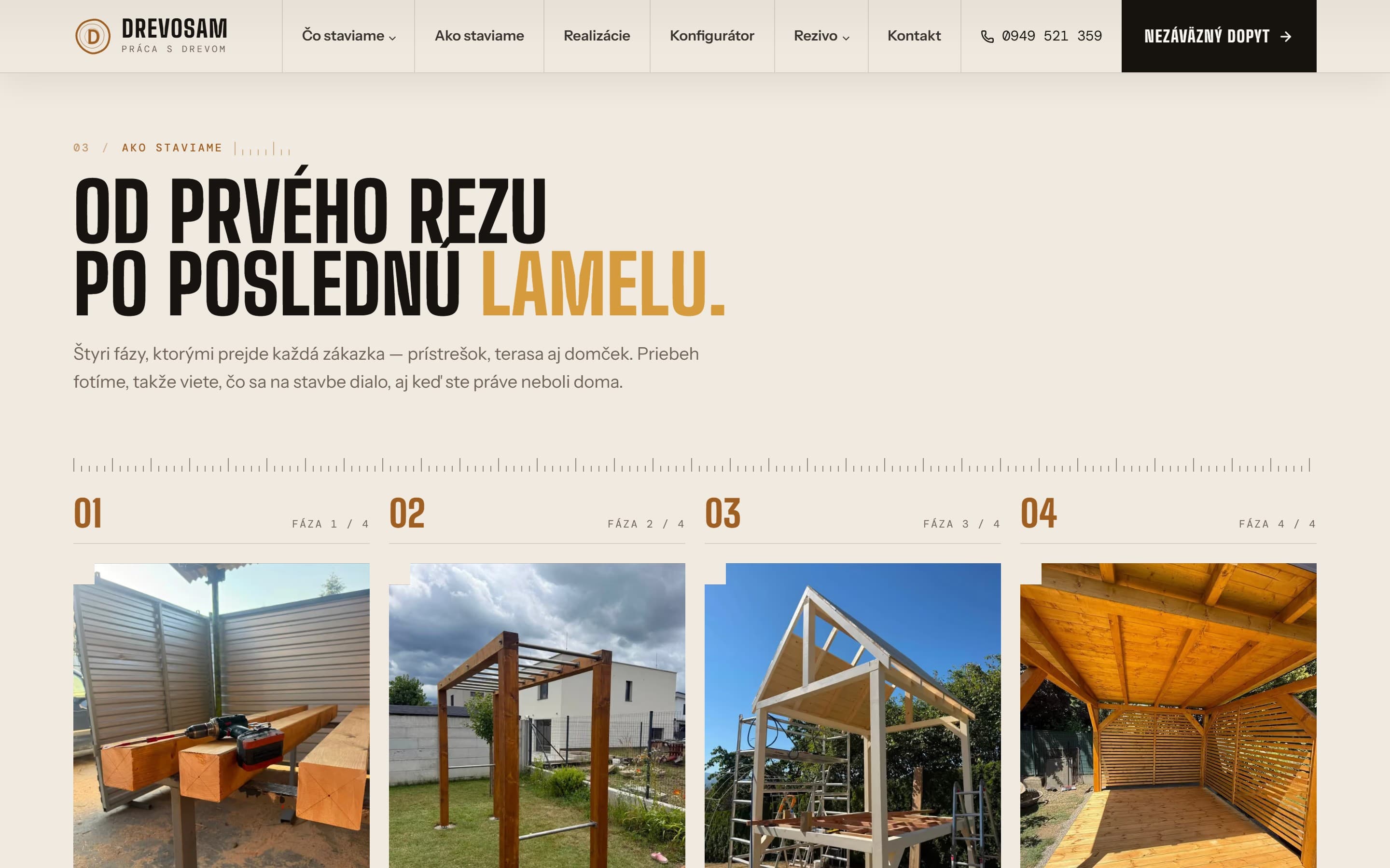 Drevosam — OD PRVÉHO REZU PO POSLEDNÚ LAMELU.
