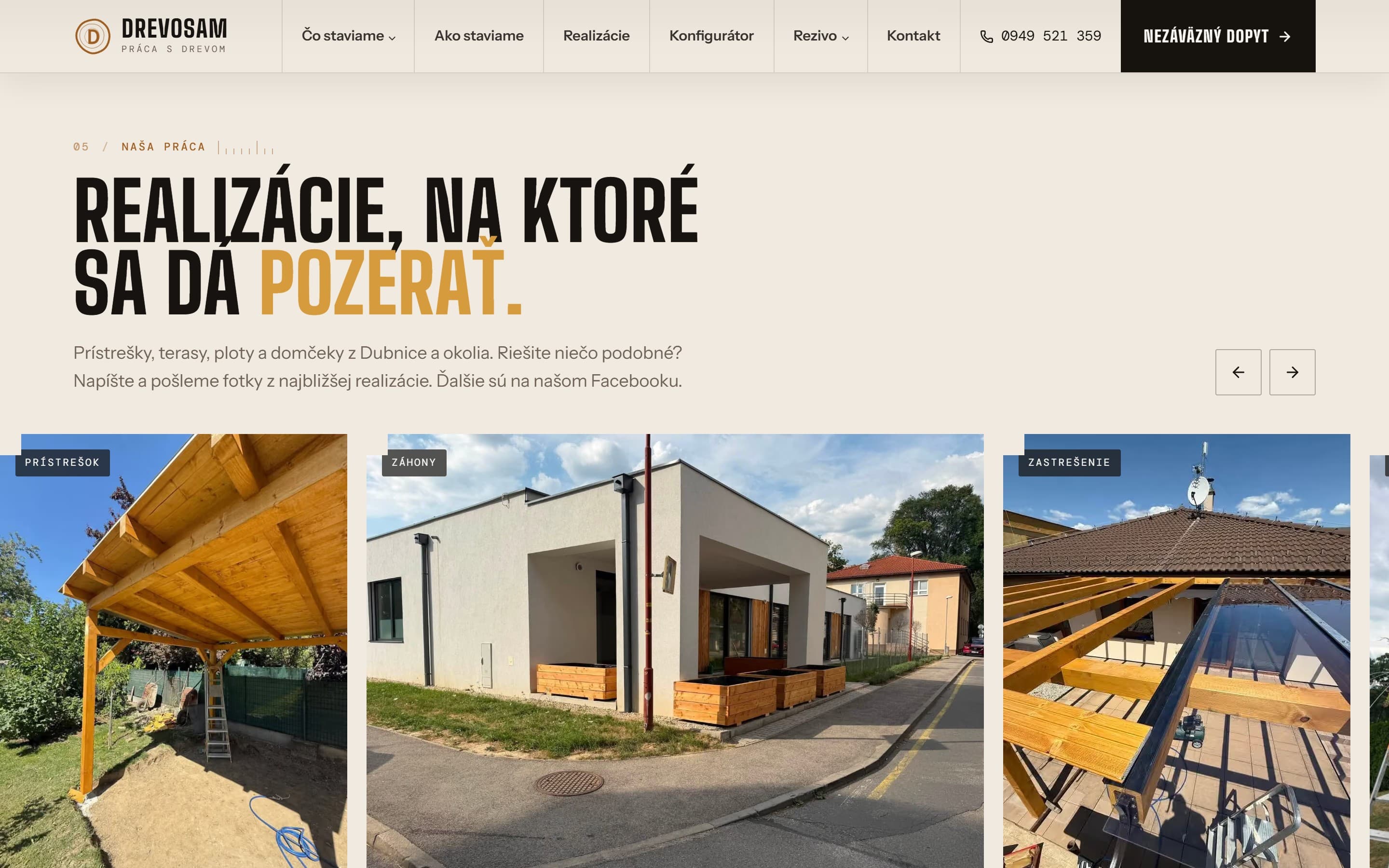 Drevosam — REALIZÁCIE, NA KTORÉ SA DÁ POZERAŤ.