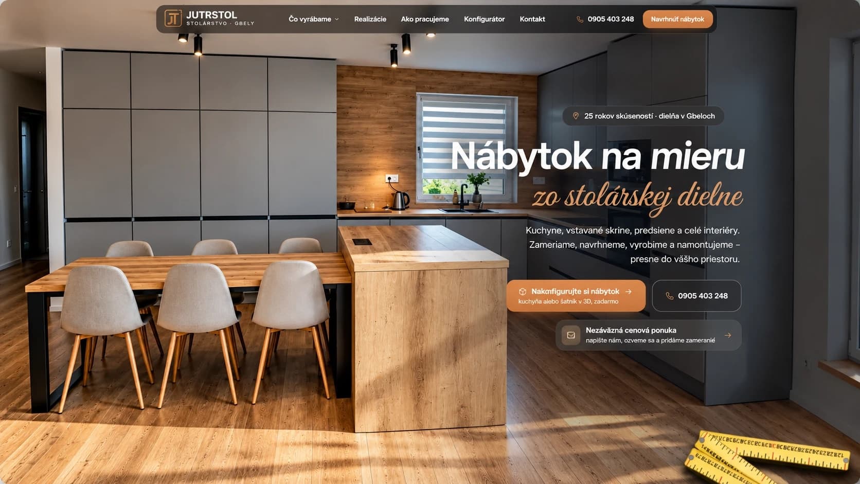 JUTRSTOL — ukážka webu na notebooku a mobile