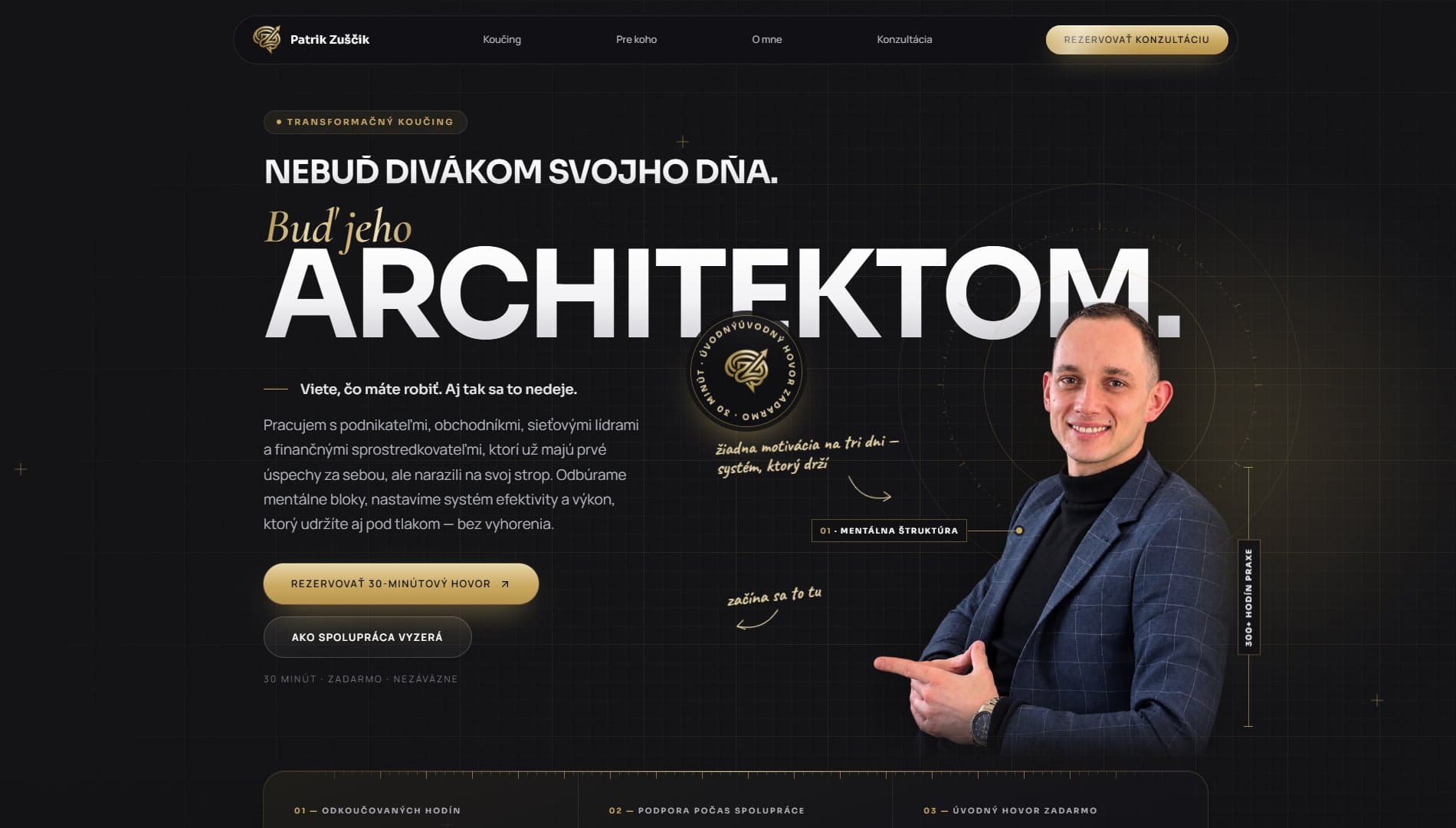 Patrik Zuščik — ukážka webu na notebooku a mobile