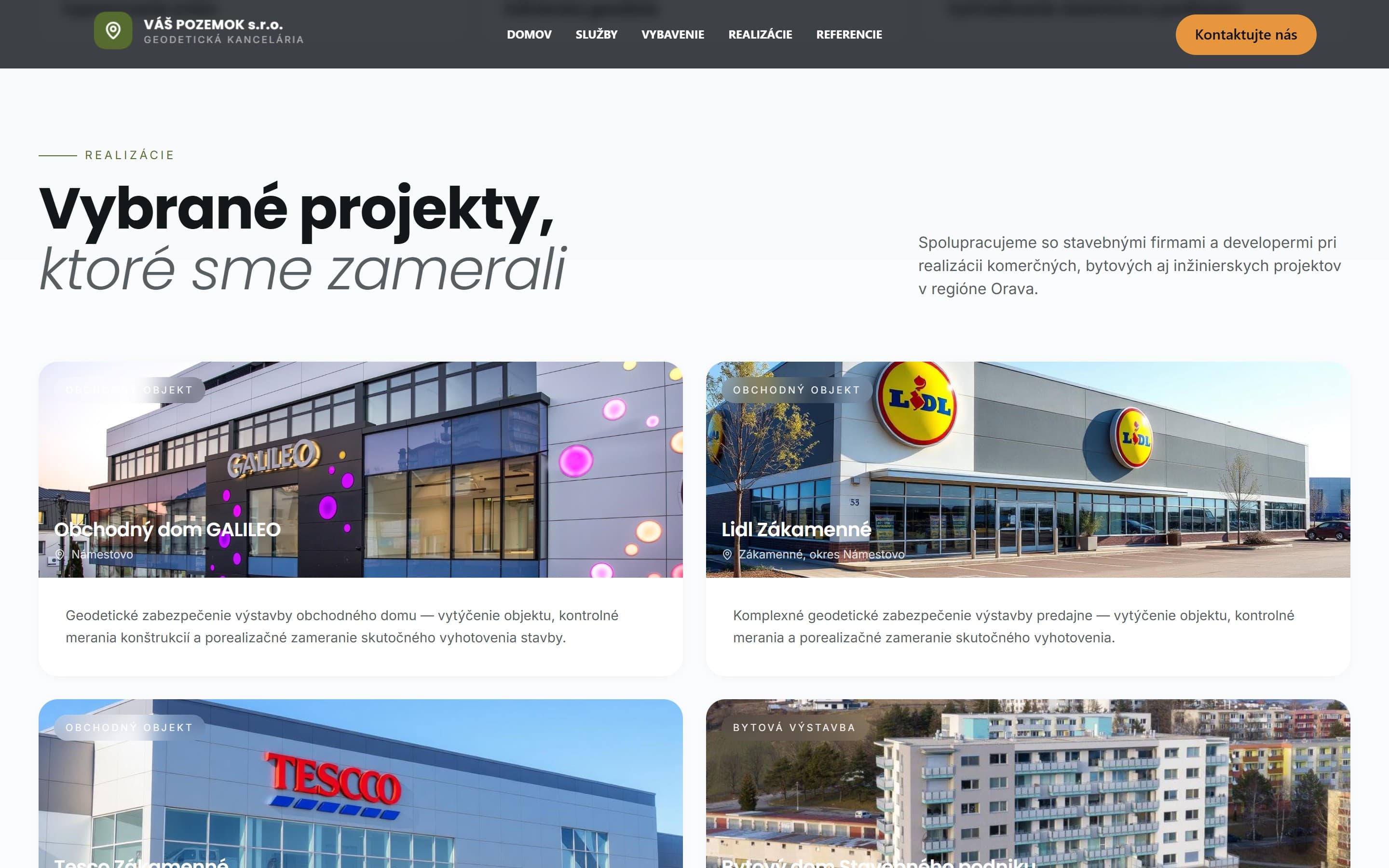 Váš Pozemok — Vybrané projekty, ktoré sme zamerali