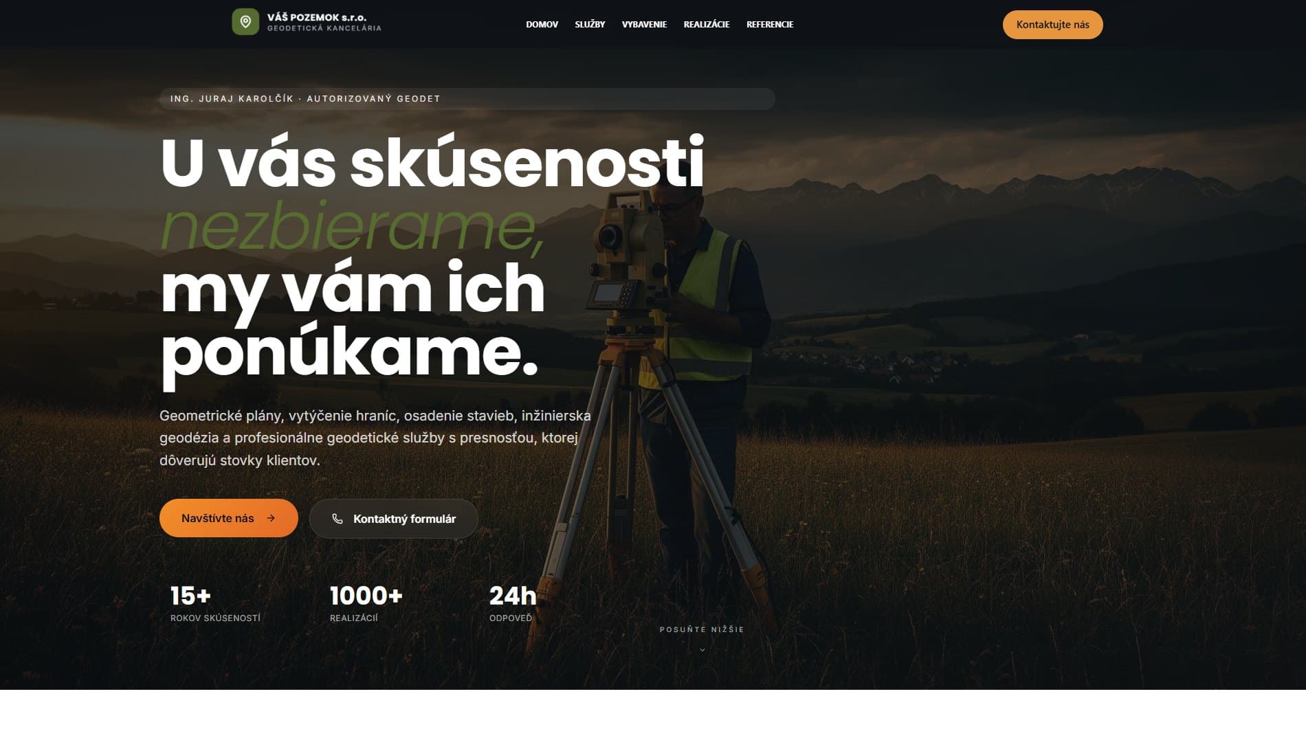 Váš Pozemok — ukážka webu na notebooku a mobile