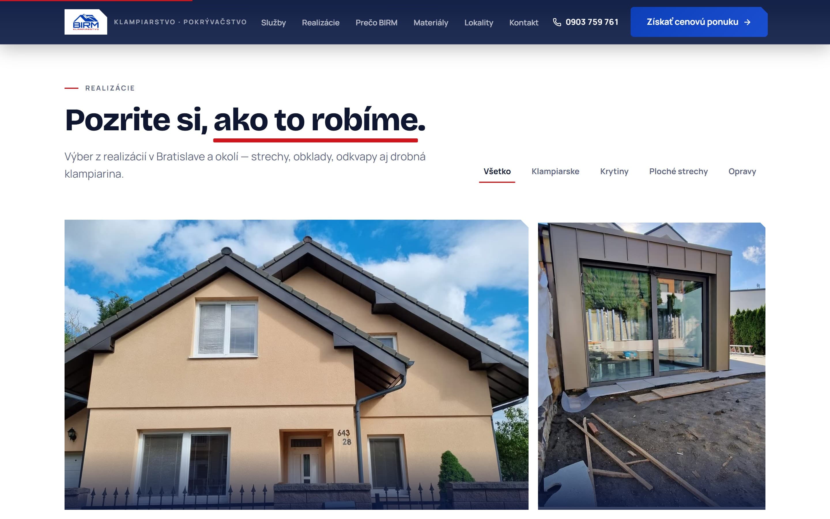 BIRM klampiarstvo — Pozrite si, ako to robíme.