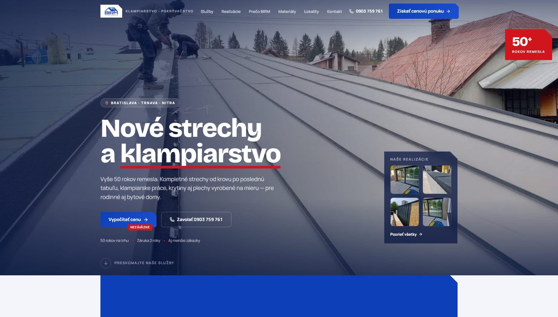 Web birmklampiarstvo.sk
