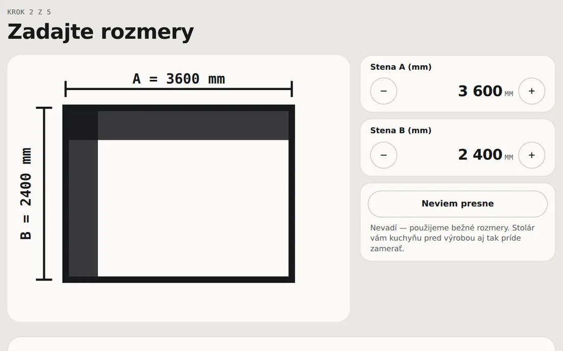Krok 2: Rozmery